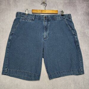 GAP Shorts‎ Mens 36 Blue Indigo Dot Pattern 10in Vintage Chino Cotton Casual